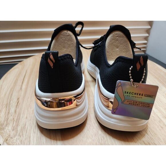 Skechers Street Pretty Knitty Sneakers – Women’s 9.5 Black | Memory Foam | NIB - Picture 7 of 10